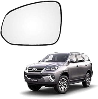 MACZO - orvm Left (Passenger) Side Rear View Mirror Glass for Toyota Fortuner 2016-2022 Model