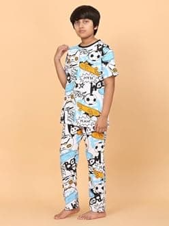 Ninos Dreams Boys Cotton Coord Set/Boys Night Suit/Boys Loungewear/Boys Night Dress