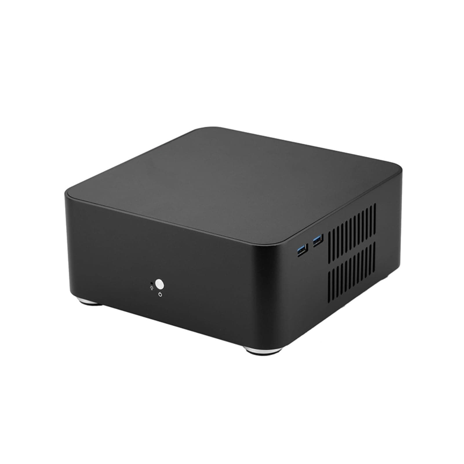 Yoidesu Mini-ITX PC Gaming Case - L80 Mini-ITX Computer Case, Aluminum Mini ITX Computer Case PC Case HTPC (ITX Motherboard 170 X 170MM)(Black-USB 2.0)