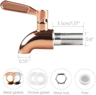 Rose Gold Stainless Steel Replacement Spigot Beverage Dispenser Tap Spigot Durable Food Grade Faucet 2 Pack