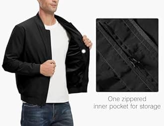 Rdruko Men's Lightweight Bomber Jacket Causal Fashion Stylish Windbreaker Light Jacket