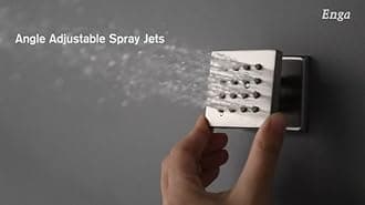 Enga Shower Body Jet System 12 Inch Ceiling Mounted Rainfall Shower Head with 6 Body Sprays and Handshower, Brass Shower Faucet Rough-in Mixer Valve, Chrome