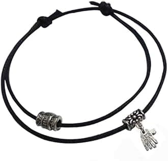 GURJARI JEWELLERS Adjustable Black Thread Anklet with Oxidised Beads For Girls