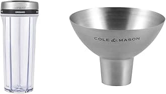 Cole & Mason H122116 Saunderton Herb & Spice Storage Shaker | Empty Container/Cole & Mason H611928CS Dover Stainless Steel Funnel | Bundle