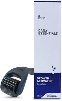 ForMen Growth Activator Facial Roller For Hair Growth 0.5 mm with 540 Titanium Needles | Repairs Damaged Hair, Activates Hair Follicles | For Hair Fall & Hair Thickening | Reduces Acne Scars | Safe & Effective To Use