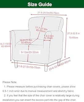 CRFATOP Stretch Mid Century Modern Armchair Slipcover 1-Piece Jacquard Accent Chair Covers with Arms Soft Waterproof Chair Slipcovers for Living Room Furniture Protector Office Reception Reading,13