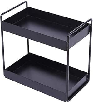 Metal 2-Tier Standing Spice Rack-,Bathroom Floor Standing-Tabletop Storage-Shelf Organizer,Kitchen Organizer,Cabinet Tray For Dresser,Multipurpose Stand,(2 Tier Standing Rack),Tiered Shelf