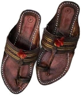 niira Leather Kolhapuri Chappals for Men - The Royal | Stylish & Comfortable | Handmade by Local Artistans | Leather Slipper, Kolhapuri's Chappal for Men