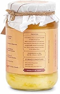 Indicow A2 Desi Cow Ghee, Clarified Butter, (500ml (16.91oz), Gir Cow Ghee), Grass Fed, Pasture Raised Clarified Butter Fat, Keto, Paleo, Lactose Free, Casein Free, Non-GMO |