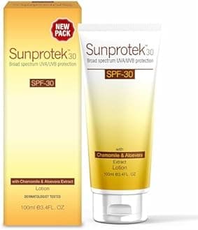 Salve Sunprotek Broad Spectrum Sunscreen with SPF 30+ Body & Face Lotion Protects from Harmful UVA/UVB Sun Rays - 100gm