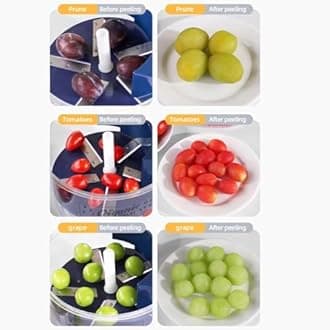 Electric Grape Peeling Machine,Garlic Peeler Machine,Automatic Small Fruit Tomato Peeler Tool,Rechargeable Commercial Smart Fruit Skin Remover Machines for Grapes, Garlics,Tomato,Cherry(Blue2)