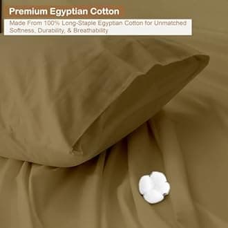 ARlinen Super Single Waterbed Sheet Set - 4 Piece, 100% Cotton, 15 Inch Deep Pockets, Attached Design, Extra Soft Solid Taupe Bed Sheets
