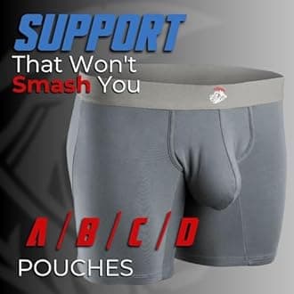 Real Men Bulge Enhancing Pouch Underwear for Men – 1, 3 and 6 Pack Set - Modal Boxer Briefs ABCD Pouch, 6 Pack 7 Inch Black, XS