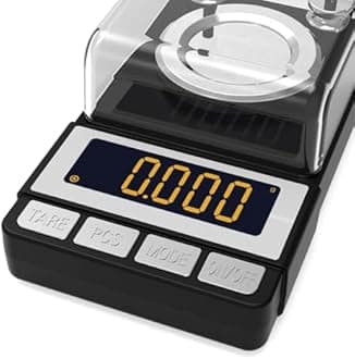 Digital Milligram Scale 0.001g x 50g Touch-Screen LCD Display Powder Jewelry Weigh Scales with Batteries for Lab Kitchen