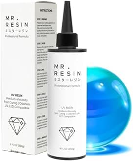 MR. RESIN UV Resin Crystal Clear 250g UV Epoxy Resin for Crafts, Jewelry Making, Keychains, Molds, Doming, Rock Painting - Extra Fast Curing with UV Light 250 Grams