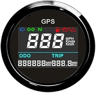 ELING Universal Digital GPS Speedometer Trip Meter Odometer For Boat Yacht Motorcycle Car 2 inches(52mm) 12V 24V