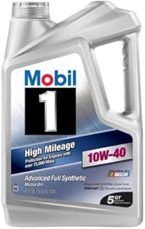 10W-40 High Mileage Full Synthetic Motor Oil for Car, Truck , 5 qt