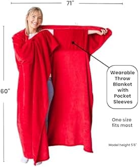 Super Blanky Wearable Blankets for Women, Adult Wearable Blanket Men, Valentine's Day Gifts for Her, Wife Birthday Gift Ideas