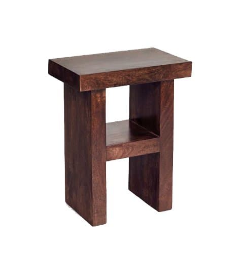 Texas Dark Mango Wild Style Solid Hardwood Small Table H Shape Coffee Table