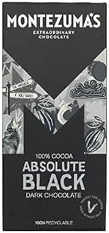 Absolute Black Dark Chocolate 100% Cocoa Bar - 100g (Pack of 8)