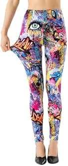 Ndoobiy Printed Leggings Basic Workout Yoga Pants Buttery Smooth Womens Leggings