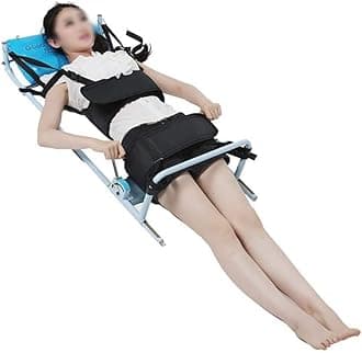 SZAJOR Cervical Spine Lumbar Traction Device, Lumbar Extension Machine, Efficient Traction Bed, Posture Corrector, for Reducing Lumbar Disease, with Inflatable Cushion