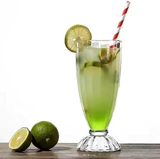 VELORI Juice Mug,Milkshake Mugs, Ice Cream Mug, Smoothie, Faluda, Cocktails Dessert Serving Glasses 350 ml