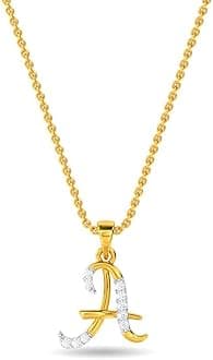 KISNA Alphabet Diamond & Gold Pendant for Women.
