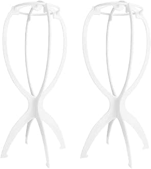 2PCS Wig Stand Portable Collapsible Holder Durable Wig Display 13.8 Inch Tool Travel Stand for All Wigs