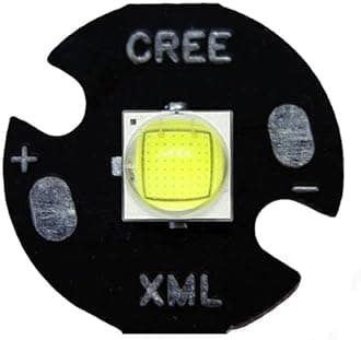 AETOOL - 10W Cold White Cree XML2 XM-L2 T6 LED Light Diode Lamp+20mm/22mm DC3.7V 12𝖵 Driver DIY Flashlight (LED16mm Black PCB 20mm 1 Mode Driver)