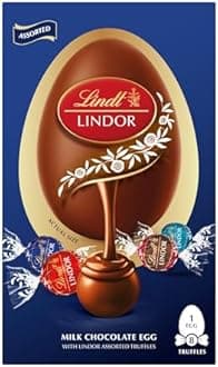 Lindt Lindor Blue Assorted Chocolate Easter Egg Large, 260g - Contains Assorted Milk Chocolate Truffles with a Smooth Melting Filling - Easter Gift