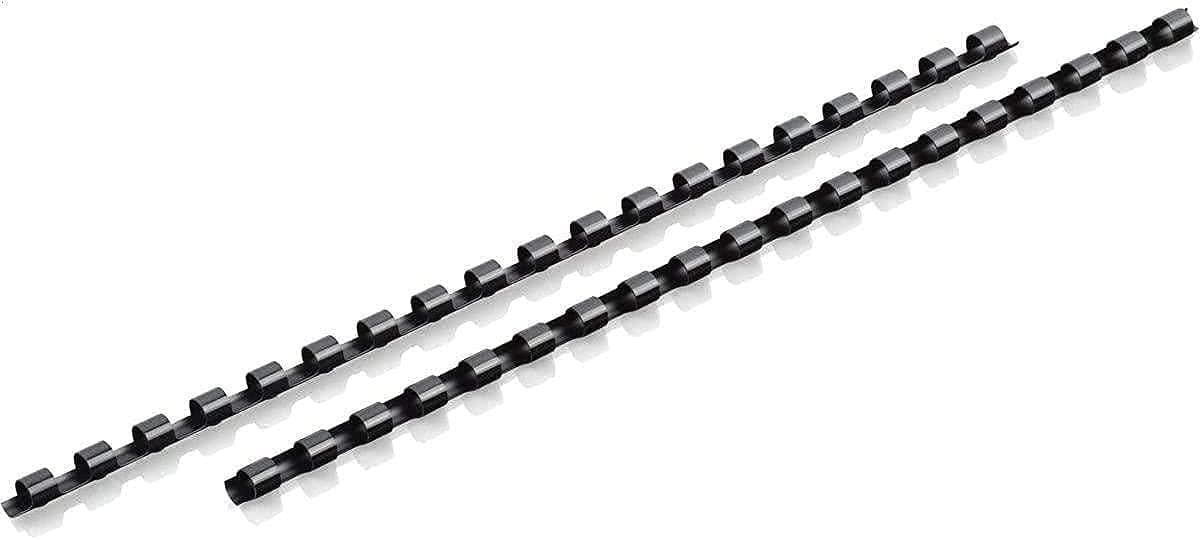 MeadCombBind Binding Spines, Spirals, Coils, Combs, 1/4", 25 Sheet Capacity, Black, 125 per Pack (4000130)