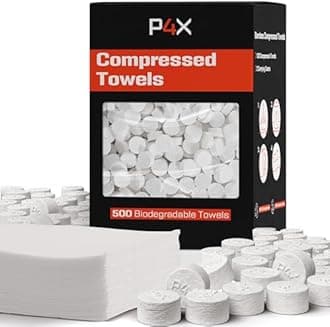 Compressed Towel Tablets - 100% Bamboo Camping Toilet Paper Tablets, Great for Hiking, Travel and Backpacking - Disposable Washcloths, Body Wipes, Paper Towel Coin Tissue - 500 Pack