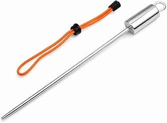 Diving Pointer, Stainless Steel Lobster Tickle Pointer Underwater Shaker Noise Maker Scuba Diving Stick Rod with Lanyard (Orange)