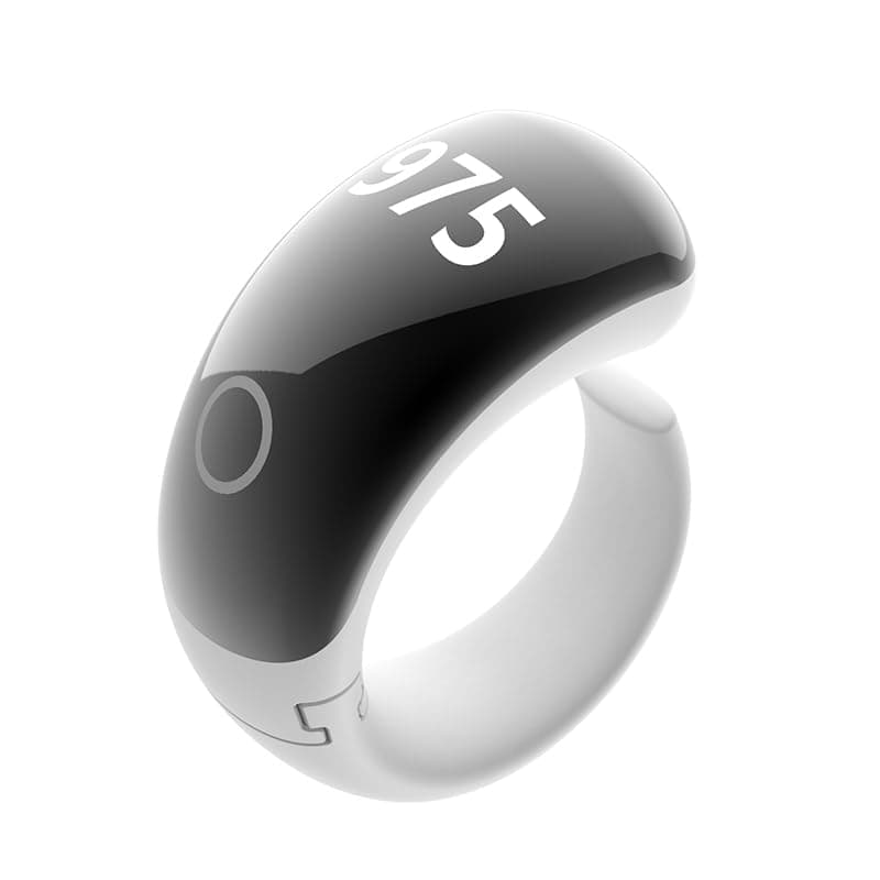 SQ-976 Smart Ring, Wireless Charging, Touch Buttons, 5 Interchangeable Sizes, 999999 Max Count（Astral White）