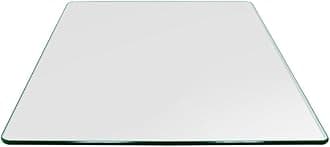 Dulles Glass 24 inch Square Glass Table Top - Tempered - 3/8" Thick Glass Surface, Safe Pencil Edge, Radius Corners, Multipurpose for Dining Table, Patio, Coffee and End Table