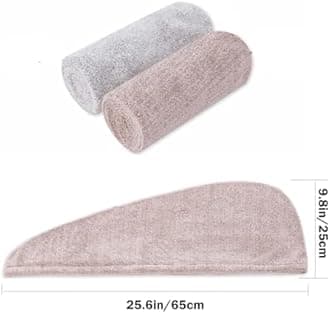 M-bestl Microfibre Turban Towel with Buttons (Pack of 2)