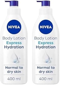 Express Hydration Body Lotion (400ml), Fast Absorbing NIVEA Moisturiser for Dry Skin Made with Deep Moisture Serum and Sea Minerals, Smooth Skin NIVEA Body Lotion (Pack of 2)