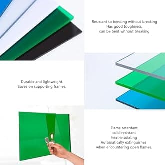 Transparent Polycarbonate Roofing Sheet, Outdoor Patio Greenhouse Panels, UV Rain Protection Rain Pergola Roof Panels, for Patios, Partitions, Etc, Roof(Green,2.3X 3.3ft)