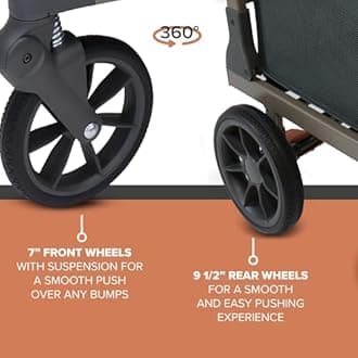 Wadabuggy Heavy Duty Folding Shopping & Utility Cart, Glides Effortlessly - Easy to Maneuver, Lightweight Push & Pull Behind Cart w/3 Storage Baskets