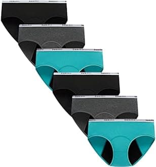 Demifill Teen Girls Period Panties Juniors Leak-Proof Underwear Soft Protective Briefs, Color-005, 10-12 Years