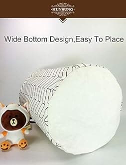 Large Toy Bins,Nursery Storage,Gift Baskets,Cotton & Linen Collapsible Fabric Laundry Hampers with Handles for Baby Room,Dog Toys,Bathroom(White)