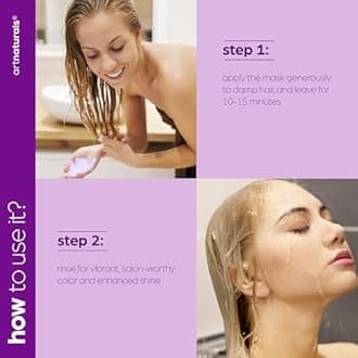 Artnaturals Purple Hair Mask for Blonde, Silver & Platinum Hair - Removes Yellow Brassy Color, Repairs Dry & Bleached Hair - Deep Conditioning Treatment Hair Moisturizer - Sulfate Free (8 Oz/226g)