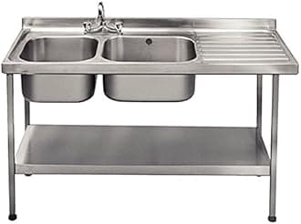 Franke P051 Sissons S/S Sink, 1500 mm x 600 mm, Double L/H Bwl Includes Taps R/H Drainer Mini Range, Direct