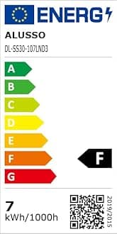 ALUSSO LED Recessed Ceiling Lights, 7W 580LM LED Downlights Dimmable, 30MM Ultra Slim Round Black Spotlights, Warm White/Neutral White/Cool White Adjustable, IP44 Waterproof for Bathroom, 6 Pack