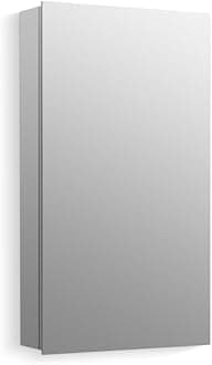 Kohler 55061-NA Embark Slim Medicine Cabinet Mirror, Adjustable Shelves with Mirrored Door, 15 in. W x 26 in. H