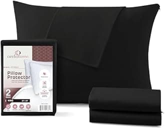 CirclesHome Pillow Protectors 2 Pack King Zippered - 100% Cotton Breathable Pillowcases - Protects Pillows from Dirt, Dust and Debris (King - Set of 2 - 20x36)