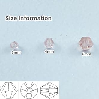 600pcs Bicone Crystal Beads 3mm Crystal Glass Faceted Beads for Necklace Bracelet Earrings DIY Jewelry Crafts Making Supplies(Light Pink)