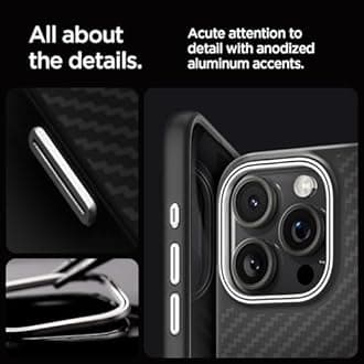 Spigen Enzo Aramid MagFit Case MagSafe Compatible with iPhone 15 Pro - Matte Black