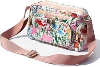 Women Fashion Tote Crossbody Handbags for Women Multi Pockets Shoulder Bag Nylon Travel Purse